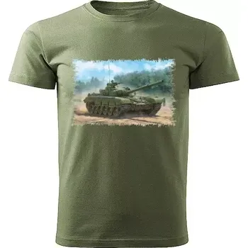 Pánské tričko Vojenské tričko s tankem T-72 S (vojenské tričko khaki army T72)