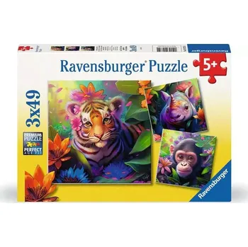 Puzzle RAVENSBURGER Puzzle Mláďata z džungle 3x49 dílků