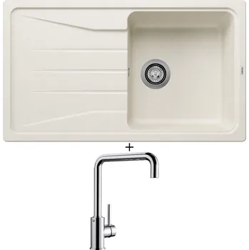 Kuchyňský dřez Granitový dřez SET Blanco SONA 5 S bílá soft 527151 + Blanco MILI chrom 519413