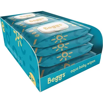 Dětský vlhčený ubrousek 12 x Beggs vlhčené splachovatelné ubrousky - 64 ks