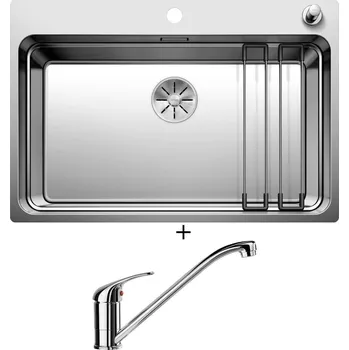 Nerezový dřez Nerezový dřez SET Blanco ETAGON 700-IF/A nerez hedvábný lesk s táhlem 524274 + Blanco DARAS chrom 517720