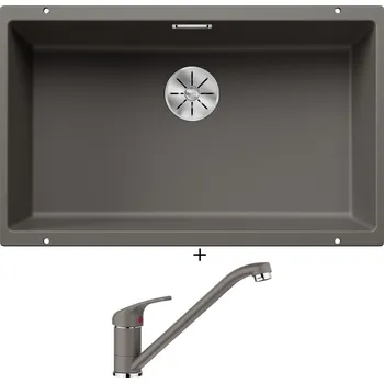 Granitový dřez Dřez pod desku SET Blanco SUBLINE 700 U šedá vulkán 527356 + Blanco DARAS šedá vulkán 526934