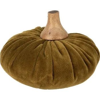 Zelená textilní dekorace dýně Pumpkin M - Ø 12*10 cm