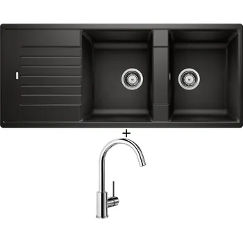 Granitový dřez SET Blanco ZIA 8 S černá 526027 + Blanco MIDA chrom 517742