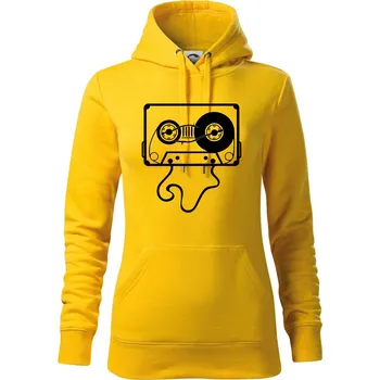 Dámská mikina Gramo kazeta - Mikina dámská Cape s kapucí - S ( Žlutá )