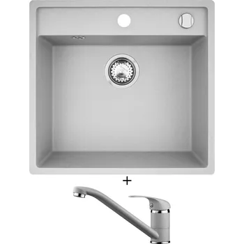 Granitový dřez Granitový dřez SET Pyramis CAMEA (50x53) 1B šedá + Pyramis ASALIA šedá