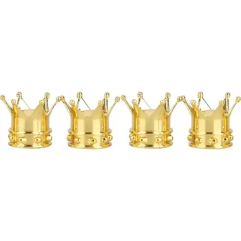 Sada na opravu pneumatiky Ventilky na pneumatiky auta | stylové ventilky s motivem korunek - 4PC zlaté