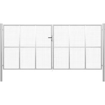 branka vidaXL Marketos Zahradní branka pozinkovaná ocel 400 x 175 cm stříbrná
