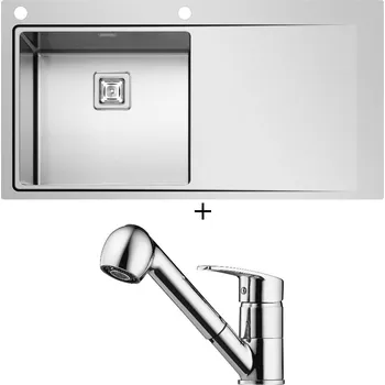 Nerezový dřez Nerezový dřez SET Pyramis OLYNTHOS (100x52) 1B 1D LH + Pyramis FIDO chrom