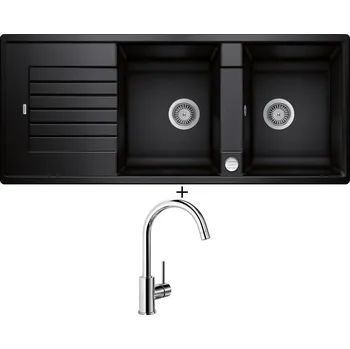 Granitový dřez SET Blanco ZIA 8 S antracit s excentrem + Blanco MIDA chrom 517742