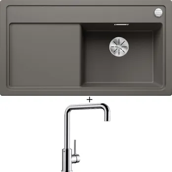 Granitový dřez Granitový dřez SET Blanco ZENAR 5 S šedá vulkán 527365 + Blanco MILI chrom 519413