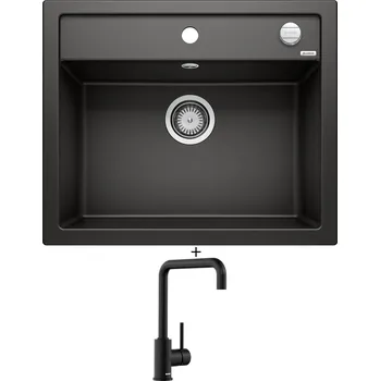 Granitový dřez Granitový dřez SET Blanco DALAGO 6 černá s excentrem 525873 + Blanco MILI černá matná 526665