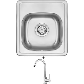 Nerezový dřez Nerezový dřez SET Deante ZHM 0100 nerez + Deante ASTER 062 M chrom