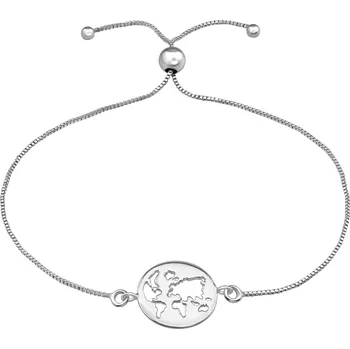 Náramek Olivie Stříbrný náramek MAPA SVĚTA 8663 Ag 925; ≤1,6 g.