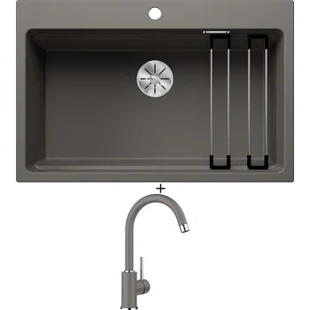 Granitový dřez Granitový dřez SET Blanco ETAGON 8 šedá vulkán 527262 + Blanco MIDA šedá vulkán 526965