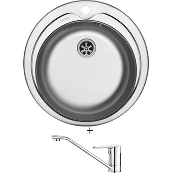 Nerezový dřez Nerezový dřez SET Pyramis KIBA 1 1/2 nerez + Deante CORIO BFC 060M chrom