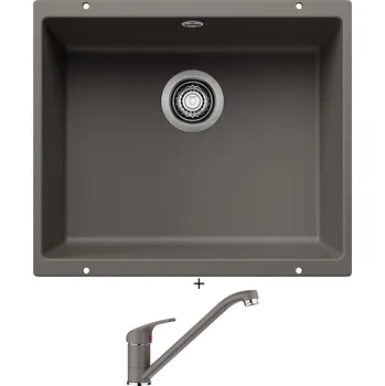 Granitový dřez Dřez pod desku SET Blanco ROTAN 500 U šedá vulkán 527329 + Blanco DARAS šedá vulkán 526934