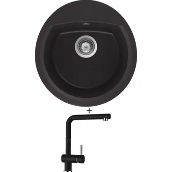 Granitový dřez Granitový dřez SET Schock MANHATTAN R-100 Nero + Schock EPOS 540120 Nero