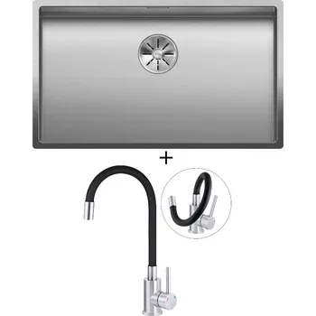 Nerezový dřez Dřez pod desku SET Blanco CLARON 700-U nerez Durinox 523387 + Deante NEO LUNO BOC B720 nerez