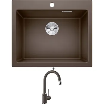 Granitový dřez SET Blanco PLEON 6 kávová 521688 + Blanco MIDA-S kávová 521461