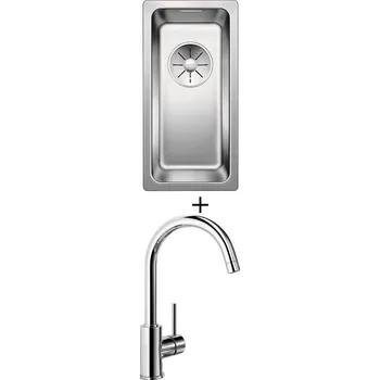 Kuchyňský dřez Nerezový dřez SET Blanco ANDANO 180-IF nerez hedvábný lesk 522951 + Blanco MIDA chrom 517742