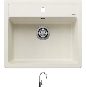 Granitový dřez Granitový dřez SET Blanco LEGRA 6 bílá soft 527086 + Blanco MIDA-S chrom 521454