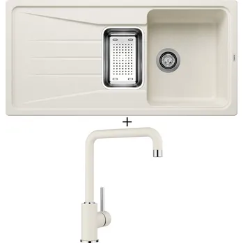 Granitový dřez Granitový dřez SET Blanco SONA 6 S bílá soft + nerezová miska + Blanco MILI bílá soft 527461