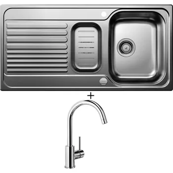 Nerezový dřez Nerezový dřez SET Blanco TIPO II 6 S nerez přírodní lesk s excentrem + miska 526622 + Blanco MIDA chrom 517742