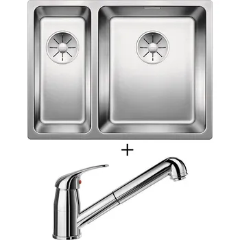 Nerezový dřez Nerezový dřez SET Blanco ANDANO 340/180-IF nerez hedvábný lesk 522973 + Blanco DARAS-S chrom 517731
