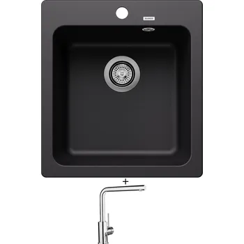 Granitový dřez Granitový dřez SET Blanco NAYA 45 černá 526572 + Blanco MILA chrom 519414