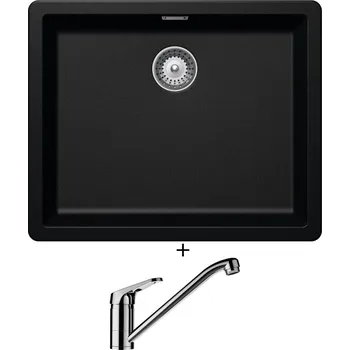 Granitový dřez Dřez pod desku SET Schock GREENWICH N-100L U Magma + Schock COSMO 525001 chrom