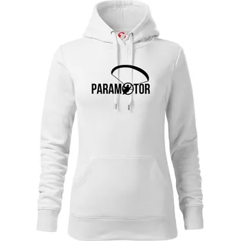 Dámská mikina Paramotor nápis - Mikina dámská Cape s kapucí - S ( Bílá )