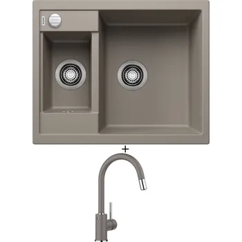 Granitový dřez Granitový dřez SET Blanco METRA 6 šedá vulkán s excentrem 527285 + Blanco MIDA-S šedá vulkán 526967