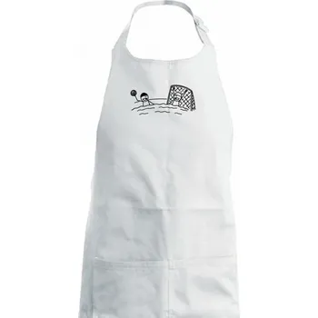 Kuchyňská zástěra Vodní Pólo kreslené - Dětská zástěra na vaření - Univerzální velikost ( Bílá )