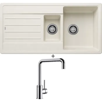 Kuchyňský dřez Granitový dřez SET Blanco LEGRA 6 S bílá soft 527088 + Blanco MILI chrom 519413