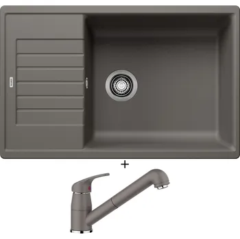 Granitový dřez Granitový dřez SET Blanco ZIA XL 6 S Compact šedá vulkán 527397 + Blanco DARAS-S šedá vulkán 526936