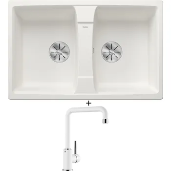 Granitový dřez Granitový dřez SET Blanco LEXA 8 bílá 524964 + Blanco MILI bílá 523107