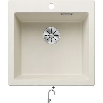 Granitový dřez Granitový dřez SET Blanco PLEON 5 bílá soft 527135 + Blanco MIDA-S chrom 521454