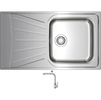 Nerezový dřez Nerezový dřez SET Teka STARBRIGHT 50 E-XN 1B 1D X nerez + Teka IN 938 CR chrom