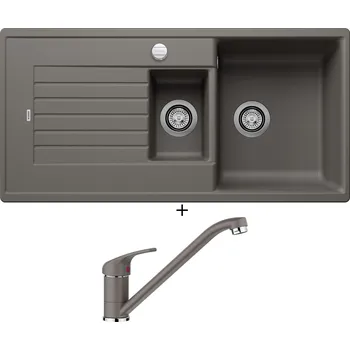 Granitový dřez Granitový dřez SET Blanco ZIA 6 S šedá vulkán s excentrem 527389 + Blanco DARAS šedá vulkán 526934