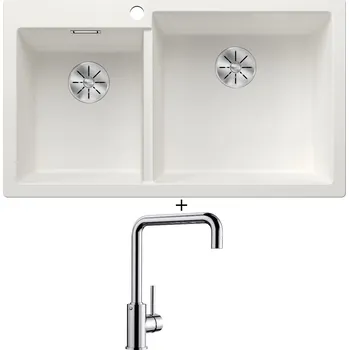 Granitový dřez Granitový dřez SET Blanco PLEON 9 bílá 523061 + Blanco MILI chrom 519413