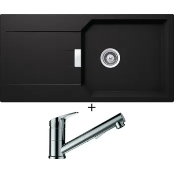 Granitový dřez Granitový dřez SET Schock MANHATTAN D-100L Nero + Schock EVINAS 577120 nerez