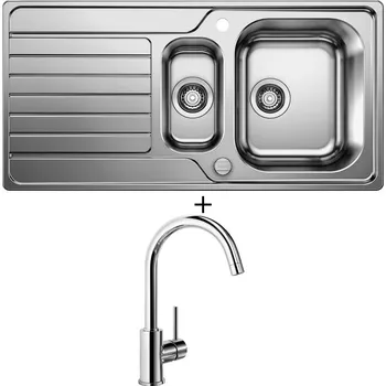 Nerezový dřez Nerezový dřez SET Blanco DINAS 6 S nerez kartáčovaný s excentrem 523379 + Blanco MIDA chrom 517742