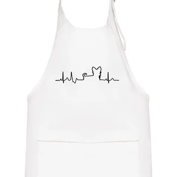 Kuchyňská zástěra Jorkšírský teriér EKG - Dětská zástěra na vaření - Univerzální velikost ( Bílá )