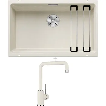 Granitový dřez Dřez pod desku SET Blanco ETAGON 700-U bílá soft 527078 + Blanco MILI bílá soft 527461