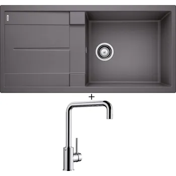Granitový dřez Granitový dřez SET Blanco METRA XL 6 S šedá skála 518880 + Blanco MILI chrom 519413