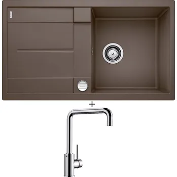 Granitový dřez Granitový dřez SET Blanco METRA 5 S kávová + excentrické ovládání + Blanco MILI chrom 519413