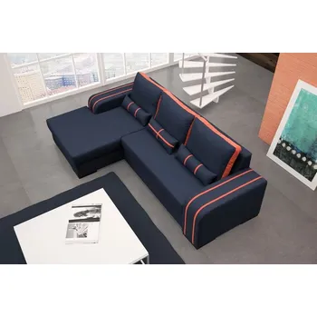 Obývací stěna Sedací souprava Perry L černá/oranžová