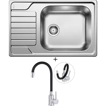 Nerezový dřez Nerezový dřez SET Blanco DINAS XL 6 S Compact nerez kartáčovaný 525121 + Deante NEO LUNO BOC B720 nerez