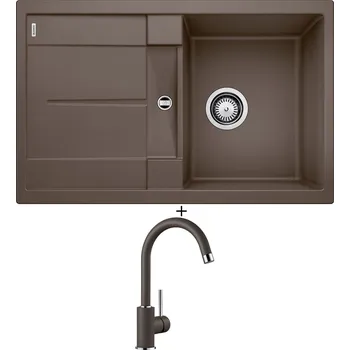 Kuchyňský dřez Granitový dřez SET Blanco METRA 45 S kávová 515039 + Blanco MIDA kávová 519423